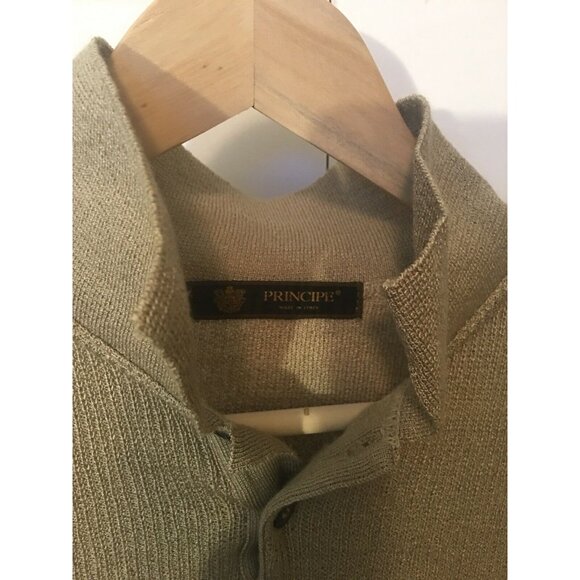 Principe Men’s Sz XXL Sweater Casual Pullover‎ Made In Italy Tan Short Sleeve - Picture 1 of 6